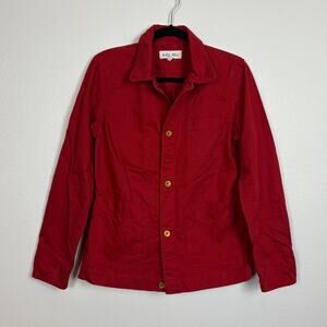 Alex Mill Red Button Front Structured Cotton Chore Jacket Medium